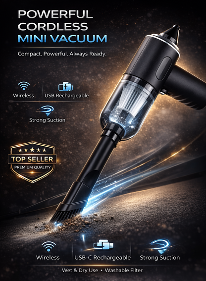 Powerful Cordless Mini Vacuum Cleaner (Limited)
