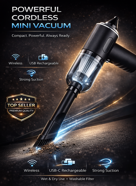 Powerful Cordless Mini Vacuum Cleaner (Limited)