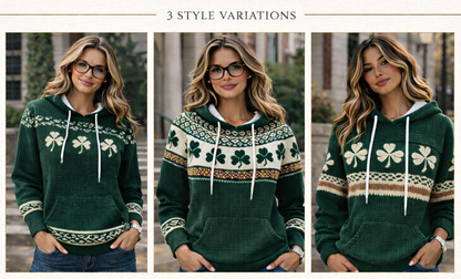 St.Patrick's Day Ivy Leage College Style Quilted Hoodie