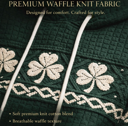 St.Patrick's Day Ivy Leage College Style Quilted Hoodie