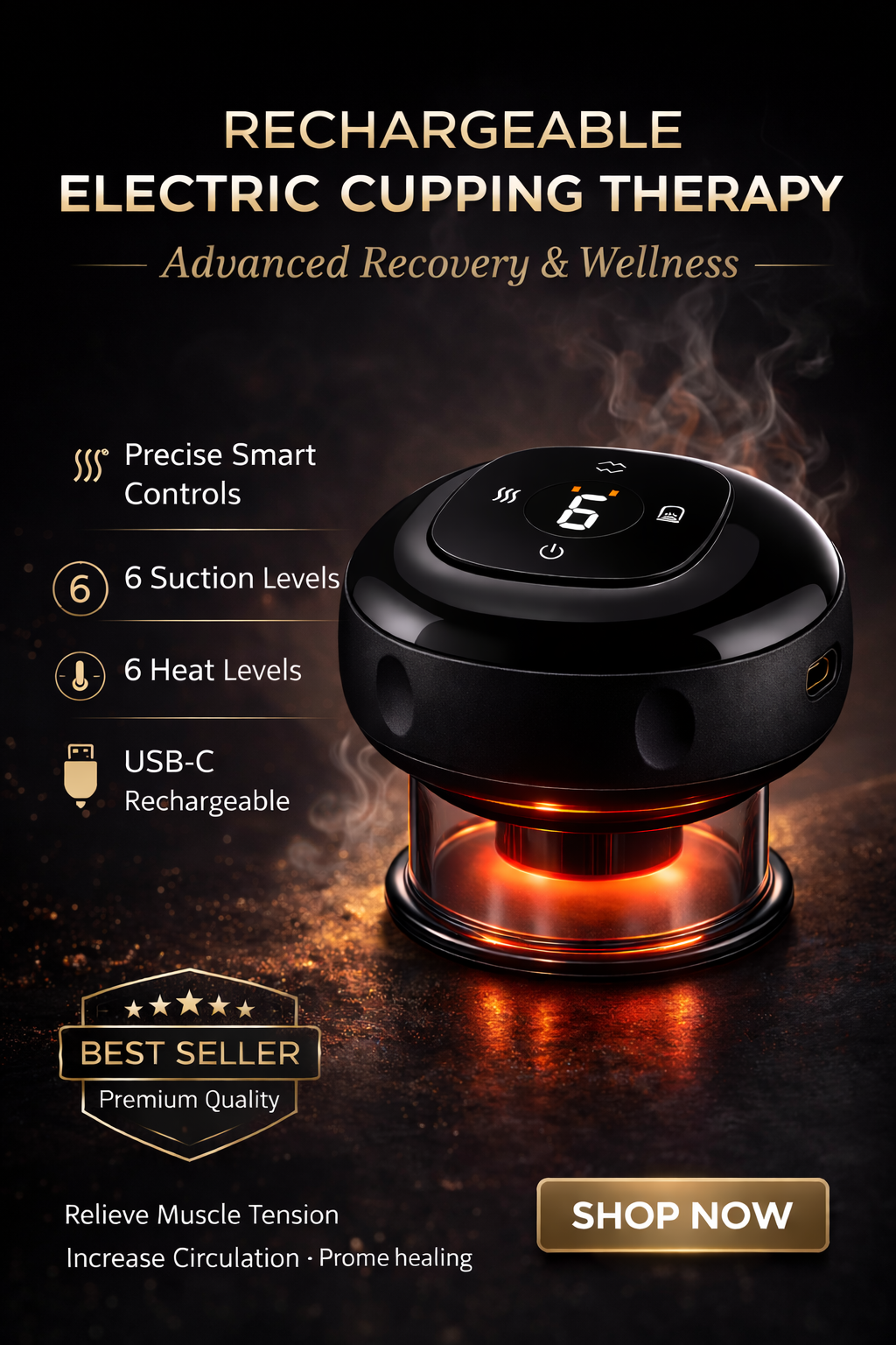 Premium Rechargeable Electric Vacuum Cupping Massager